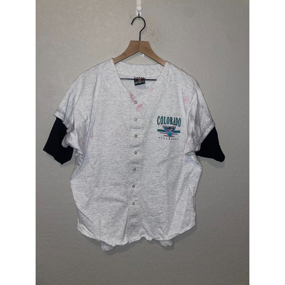 Vintage Cotton Jersey Colorado Steamboat Signal Sports 90s Top Stained STAIN VTG